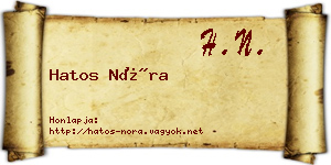 Hatos Nóra névjegykártya